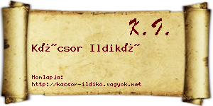 Kácsor Ildikó névjegykártya